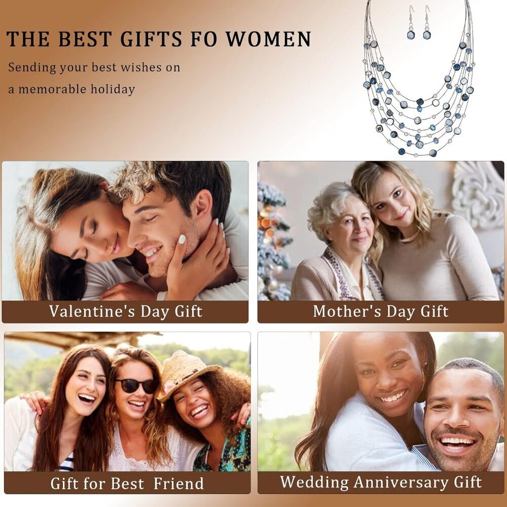 Multi-Layer Boho Shell Beaded Necklace For Women … - image 6